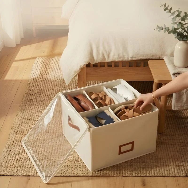 Alcove™ – Foldable Shoe Storage Box with Adjustable Dividers, Dustproof Lid & Handles | Holds 8-16 Pairs + 50% OFF - Image 6