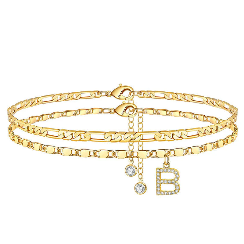 Avienne™ – Layered Gold Initial Anklet with Rhinestone Charm + 1+1 FREE - Image 10