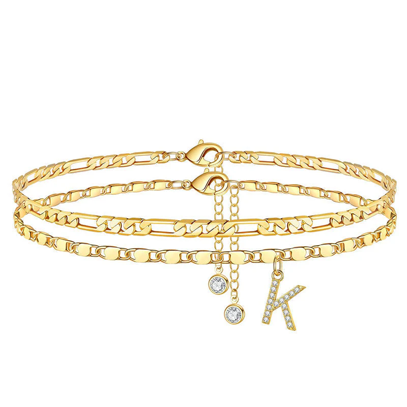 Avienne™ – Layered Gold Initial Anklet with Rhinestone Charm + 1+1 FREE - Image 19