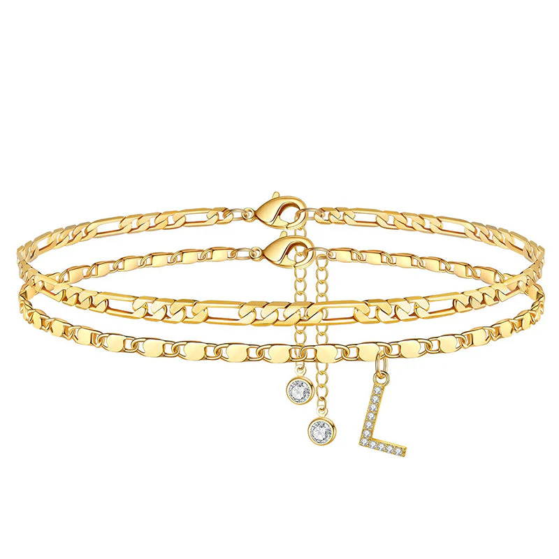 Avienne™ – Layered Gold Initial Anklet with Rhinestone Charm + 1+1 FREE - Image 20