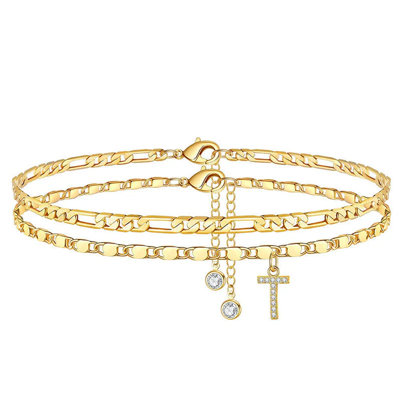 Avienne™ – Layered Gold Initial Anklet with Rhinestone Charm + 1+1 FREE - Image 28