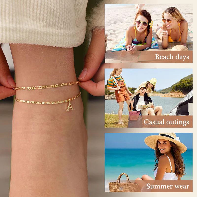 Avienne™ – Layered Gold Initial Anklet with Rhinestone Charm + 1+1 FREE - Image 7