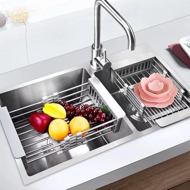 Basinwell™ – Expandable Stainless Steel Over-Sink Dish Drainer & Produce Rack + 50% OFF - Image 2