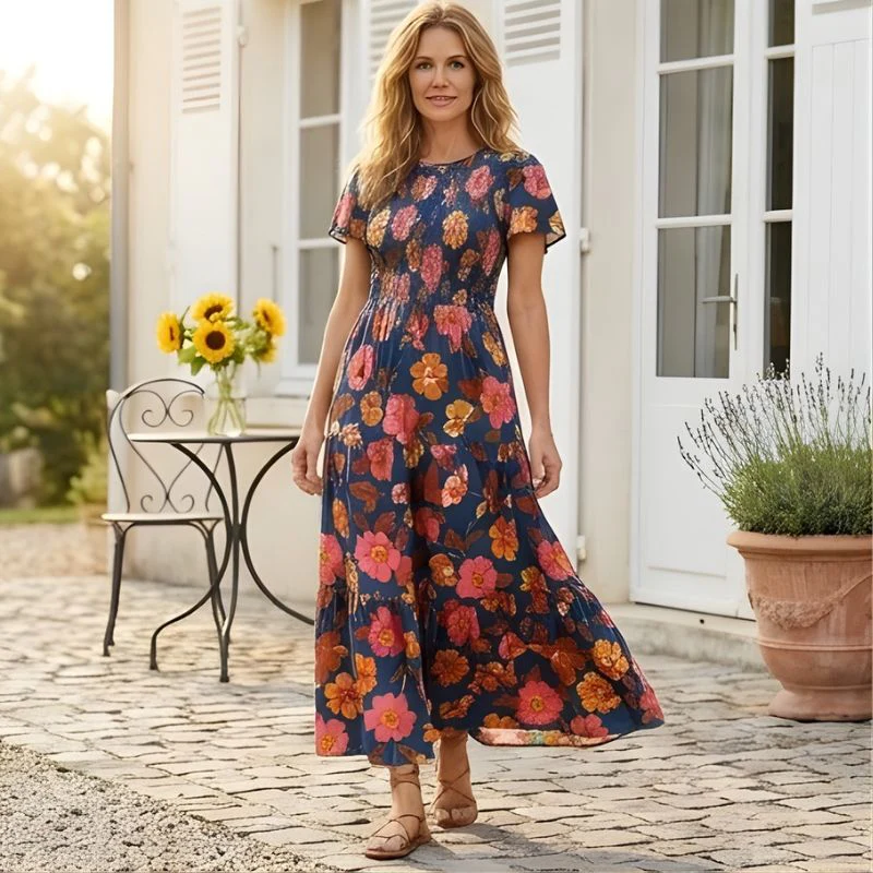 Billow™ – Smocked Waist Floral Flowy Maxi Dress + 50% OFF - Image 10