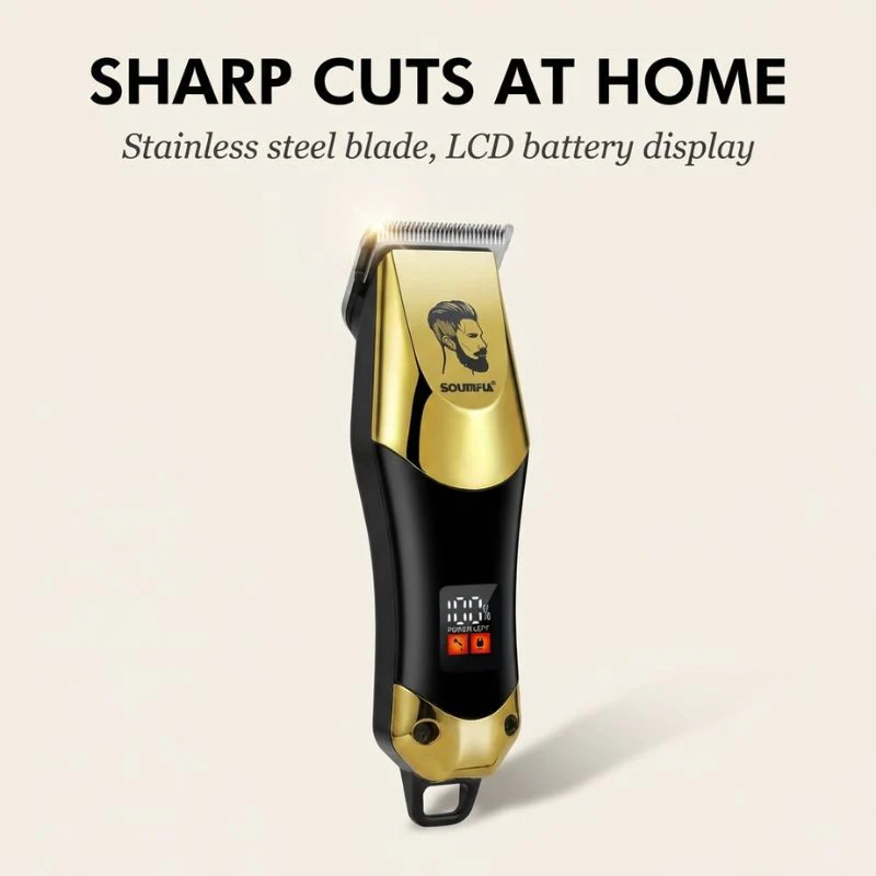 Bladwick™ – LCD Display, Stainless Steel Men's Hair Clippers & Beard Trimmer + 50% OFF