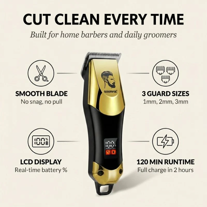 Bladwick™ – LCD Display, Stainless Steel Men's Hair Clippers & Beard Trimmer + 50% OFF - Image 2