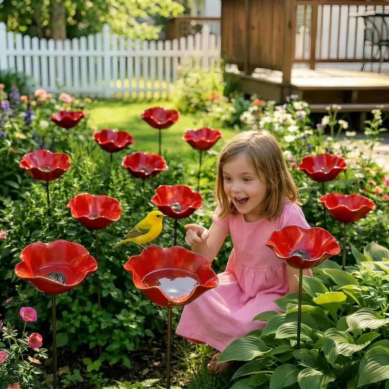 Briarcroft™ – Handcrafted Metal Poppy Garden Stake with Bird Bath Bowl + 50% OFF - Image 12