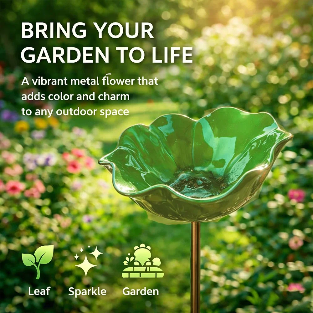 Briarcroft™ – Handcrafted Metal Poppy Garden Stake with Bird Bath Bowl + 50% OFF - Image 18