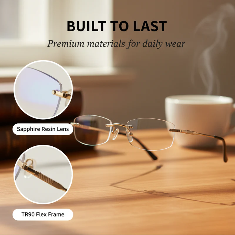 Clarivue™ – Diamond-Cut Rimless Progressive Reading Glasses + 50% OFF - Image 8