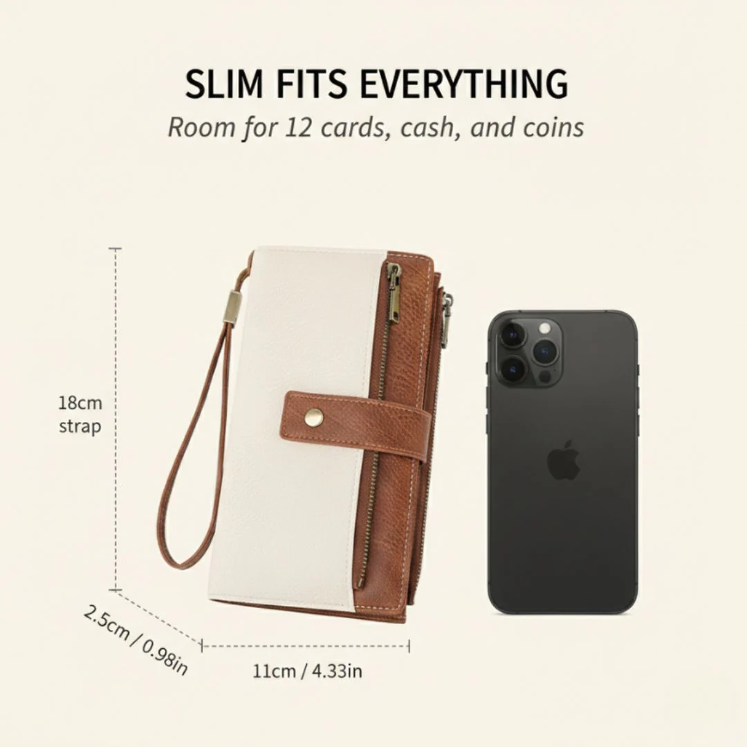 Clasp™ – RFID Blocking Retro Color-Block Women's Tri-fold Wristlet Wallet + 50% OFF - Image 5