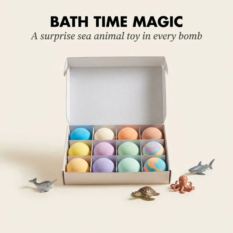 Coralbloom™ – Kids Bath Bomb Gift Set with Surprise Sea Animal Toys, 12-Pack + 50% OFF