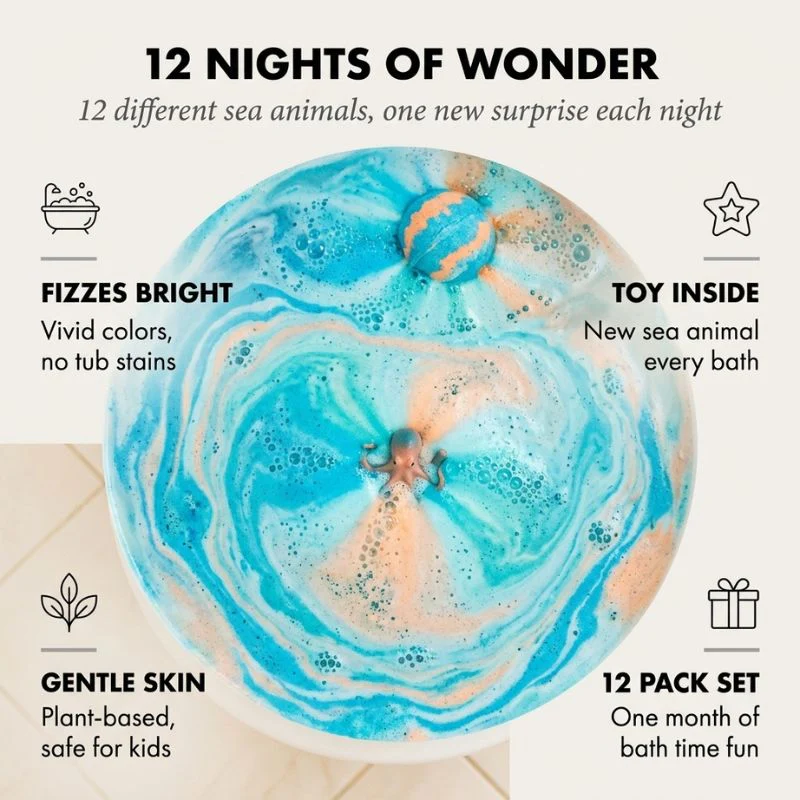 Coralbloom™ – Kids Bath Bomb Gift Set with Surprise Sea Animal Toys, 12-Pack + 50% OFF - Image 2