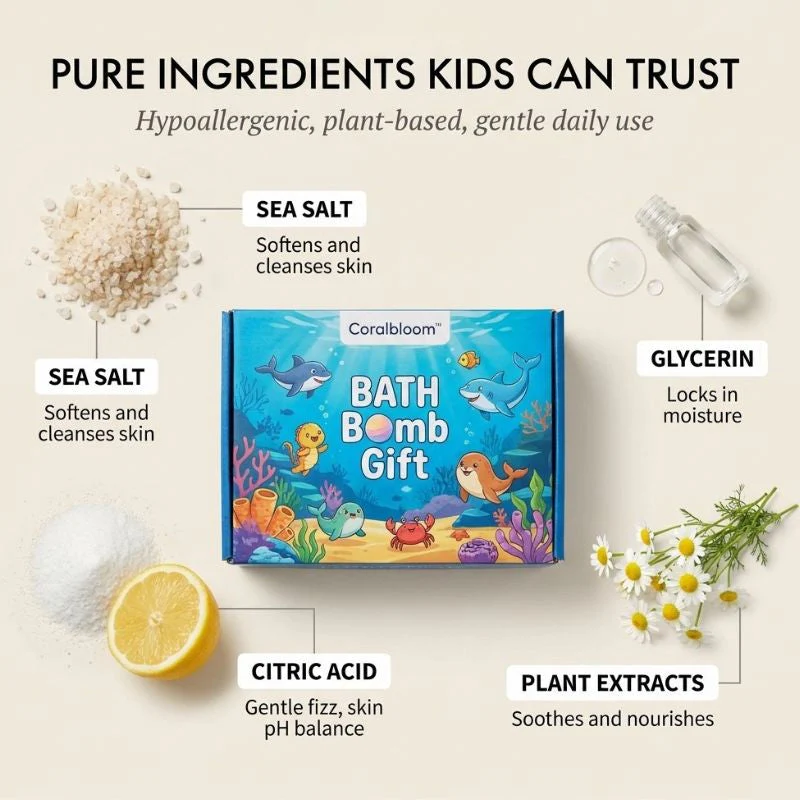 Coralbloom™ – Kids Bath Bomb Gift Set with Surprise Sea Animal Toys, 12-Pack + 50% OFF - Image 3