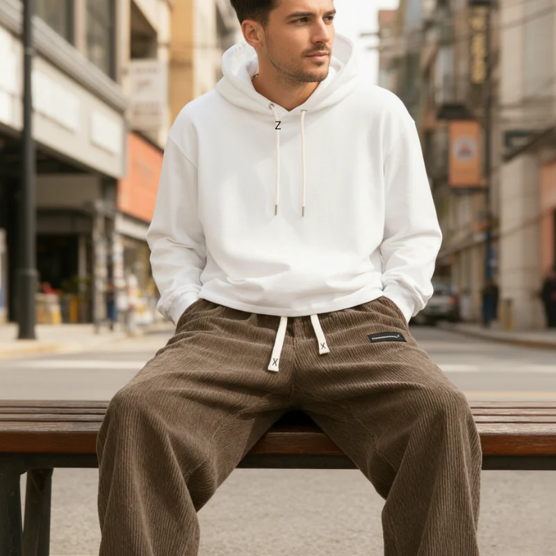 Cordwell™ – Relaxed Straight-Leg Corduroy Drawstring Pants for Men + 50% OFF