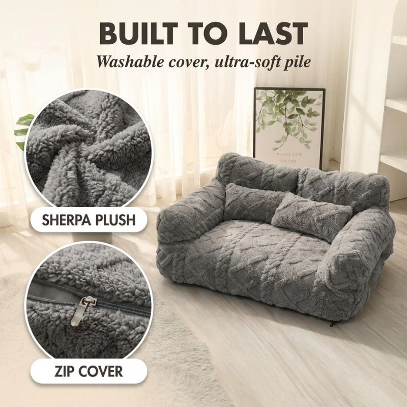 Cosset™ – Plush Raised-Edge Orthopedic Pet Sofa with Washable Cover + 50% OFF - Image 3