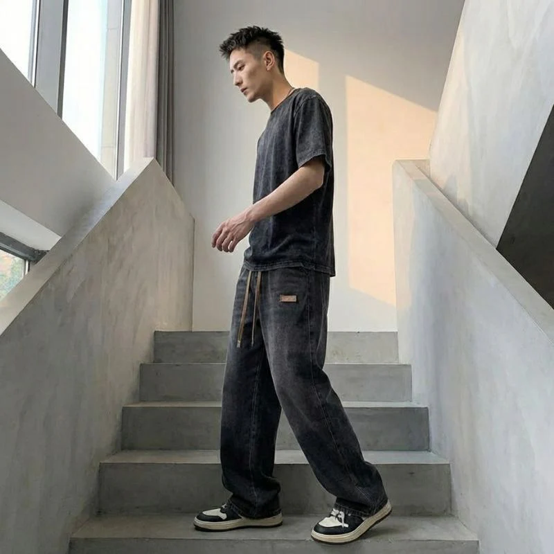 Cresvik™ – Wide-Leg Drawstring Baggy Jeans for Men + 50% OFF - Image 2