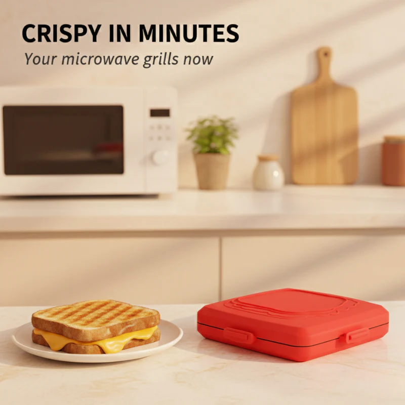 Crispwell™ – Microwave Grill & Sandwich Maker for Crispy Paninis in Minutes + 50% OFF
