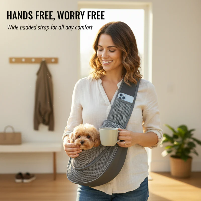 Denway™ – Hands-Free Breathable Mesh Pet Sling Carrier for Small Dogs & Cats + 50% OFF - Image 2