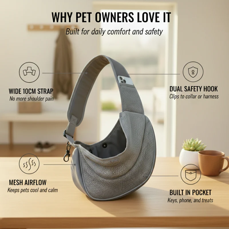 Denway™ – Hands-Free Breathable Mesh Pet Sling Carrier for Small Dogs & Cats + 50% OFF - Image 4