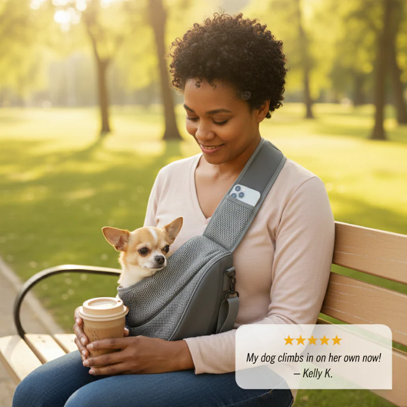 Denway™ – Hands-Free Breathable Mesh Pet Sling Carrier for Small Dogs & Cats + 50% OFF - Image 7