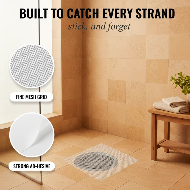 DrainVeil™ – Disposable Hair-Catching Mesh Drain Stickers + 1+1 FREE - Image 2