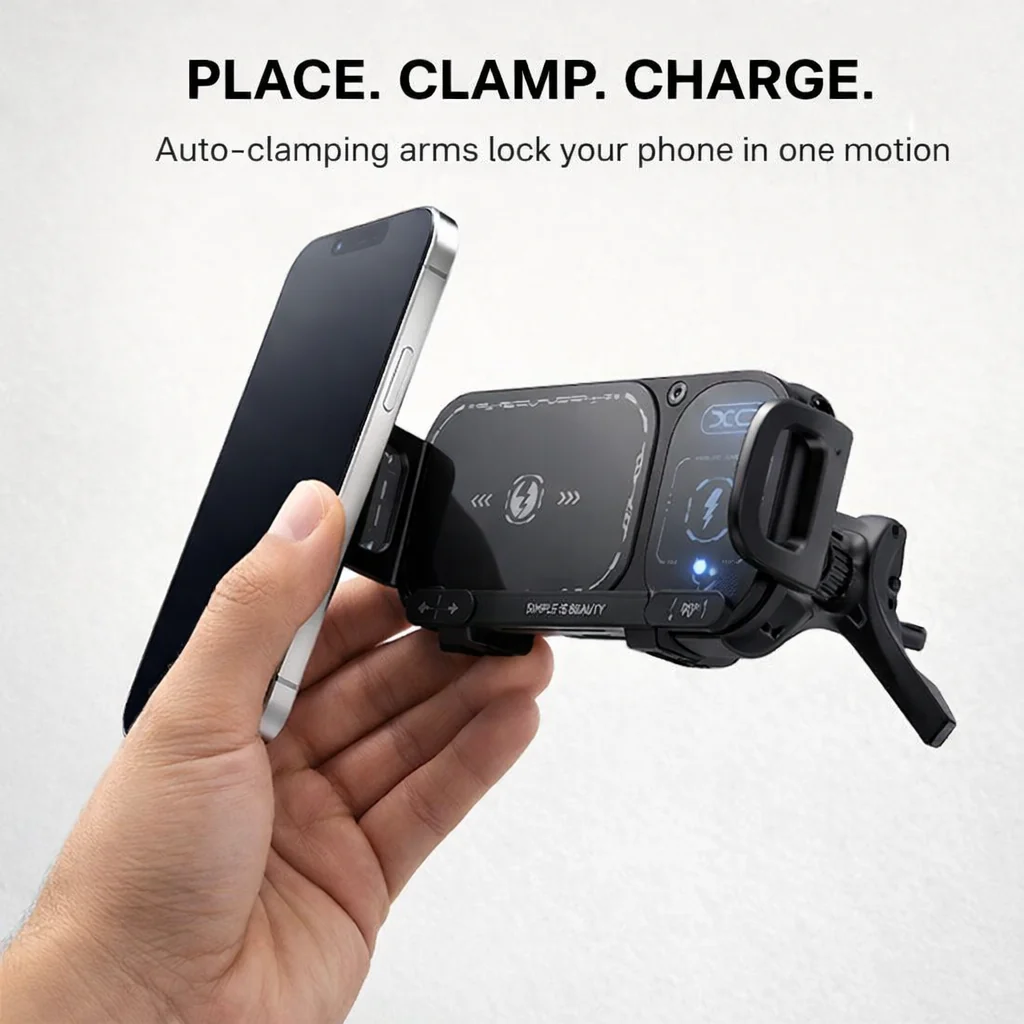 Drivolt™ – 15W Dual-Coil Wireless Fast Charging Auto-Clamping Car Phone Mount + 50% OFF - Image 2