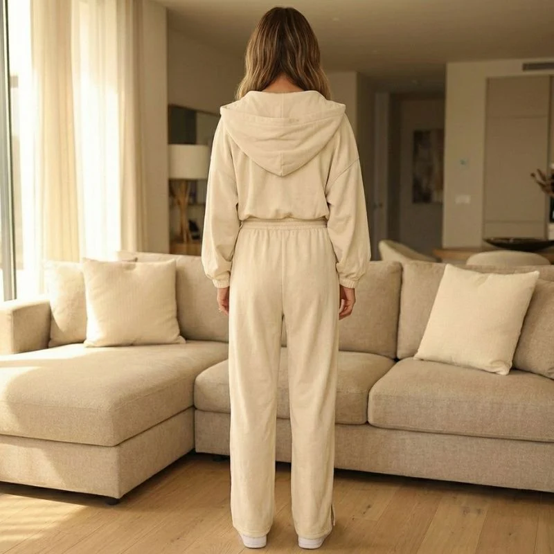 Easwick™ – Zip-Up Cropped Hoodie & Wide-Leg Pants Women's Lounge Set + 50% OFF - Image 3