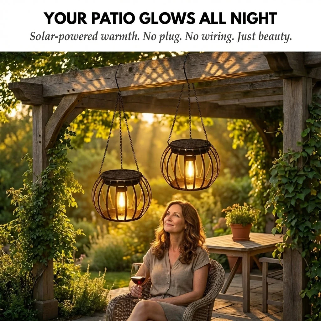 Emberveil⢠ā Retro Metal Mesh Solar Hanging Lanterns (2-Pack) + 50% OFF - Image 2