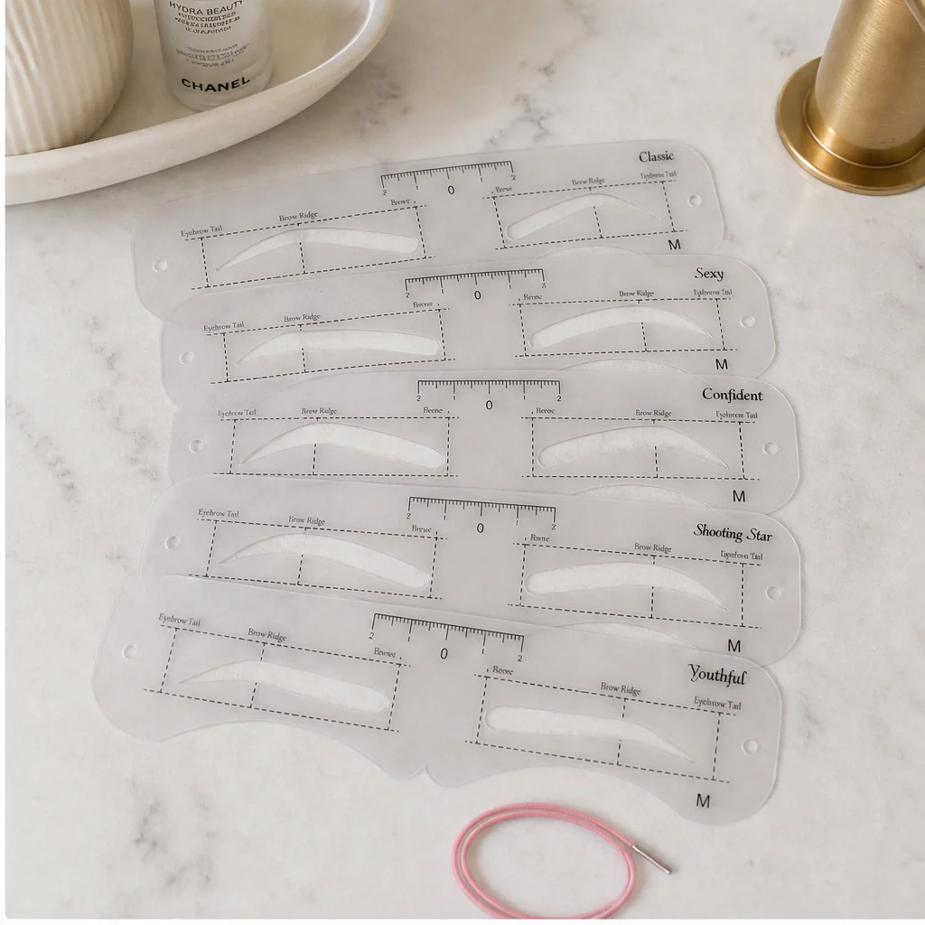 Finesse™ – 12-Shape Eyebrow Stencil Kit with Adjustable Strap & Ruler + 1+1 FREE - Image 8