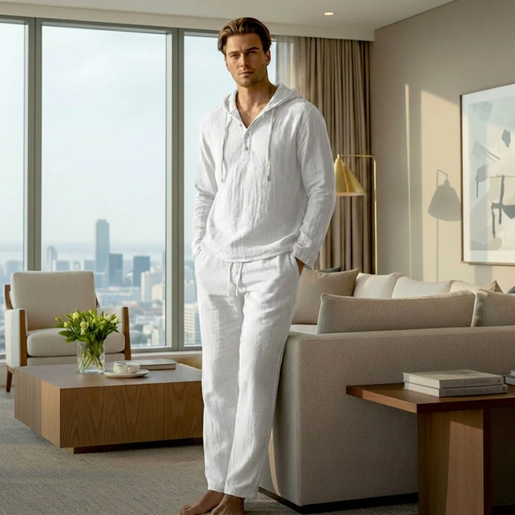 Flaxen™ – Soft Linen-Cotton Hoodie & Pants Men's 2-Piece Set + 50% OFF - Image 10