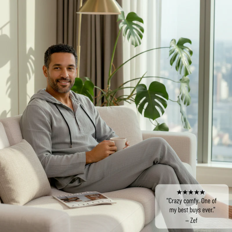Flaxen™ – Soft Linen-Cotton Hoodie & Pants Men's 2-Piece Set + 50% OFF - Image 6