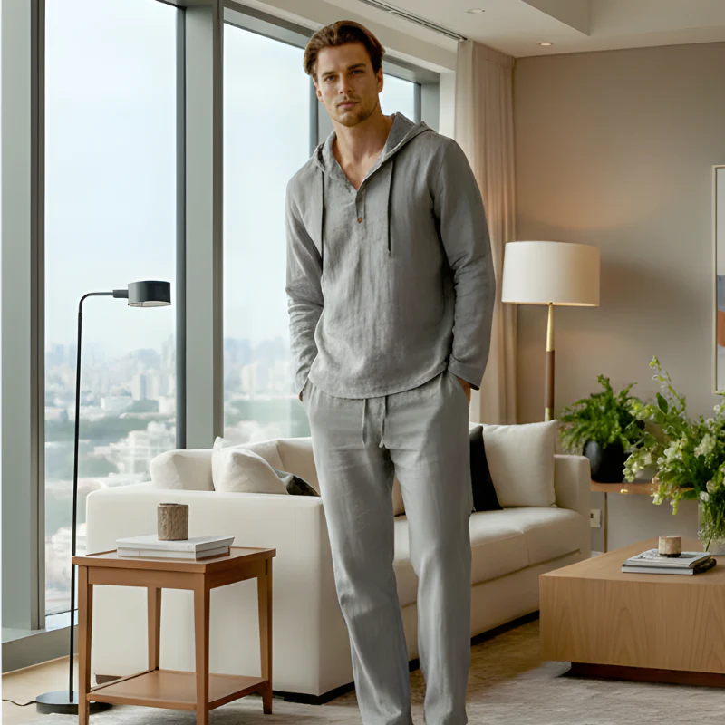 Flaxen™ – Soft Linen-Cotton Hoodie & Pants Men's 2-Piece Set + 50% OFF - Image 7