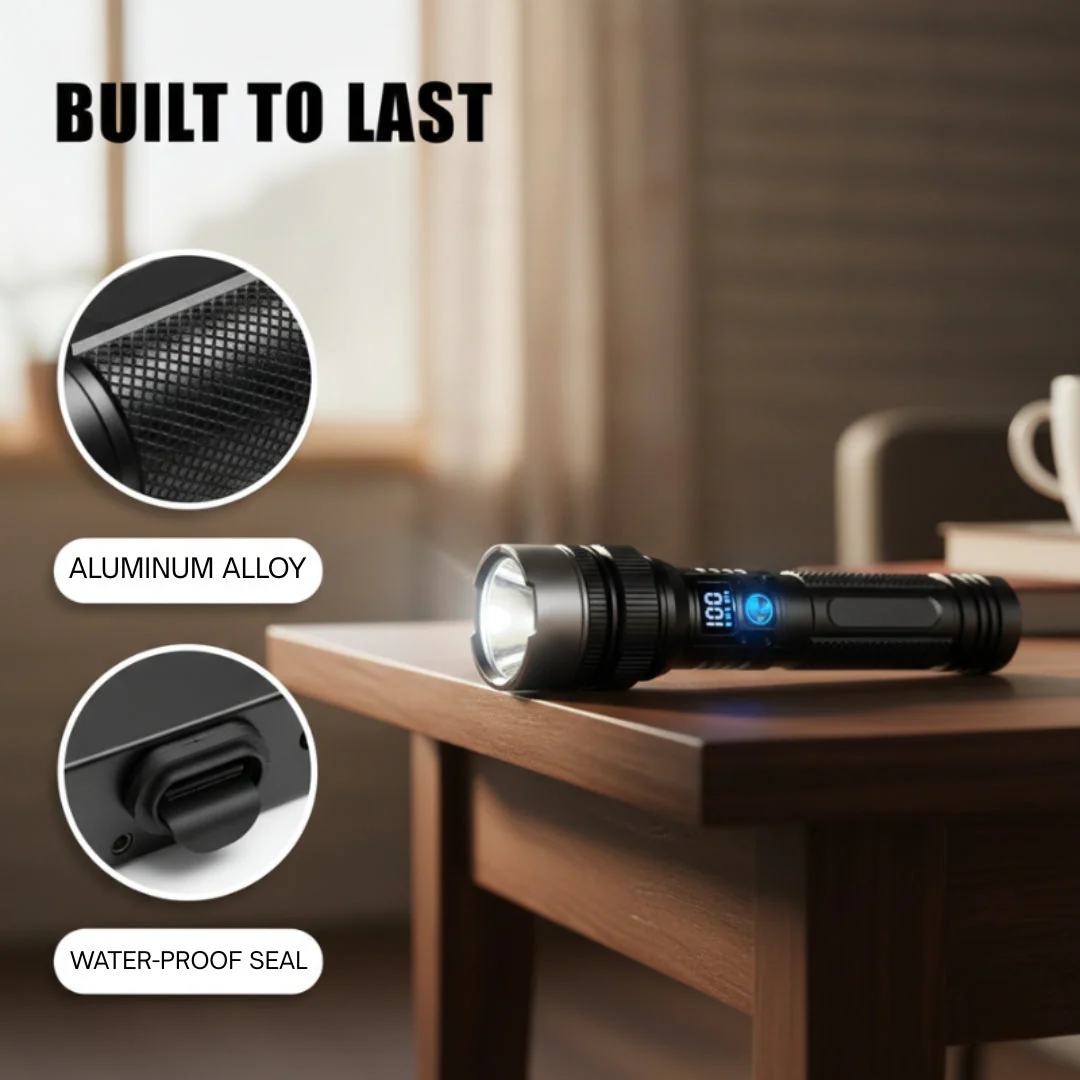 Flint™ – 2-in-1 Rechargeable LED Flashlight & Power Bank with Digital Display + 50% OFF - Image 2