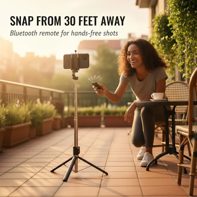 Framecast™ All-in-One Selfie Stick Tripod with Fill Light & Bluetooth Remote - 50% OFF - Image 3