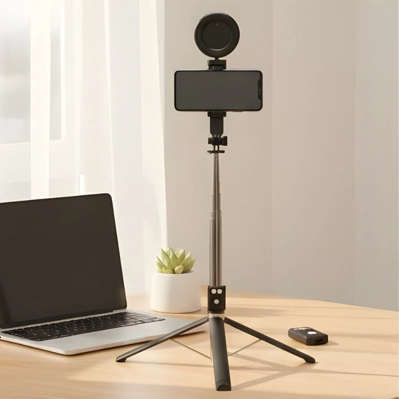 Framecast™ All-in-One Selfie Stick Tripod with Fill Light & Bluetooth Remote - 50% OFF - Image 7