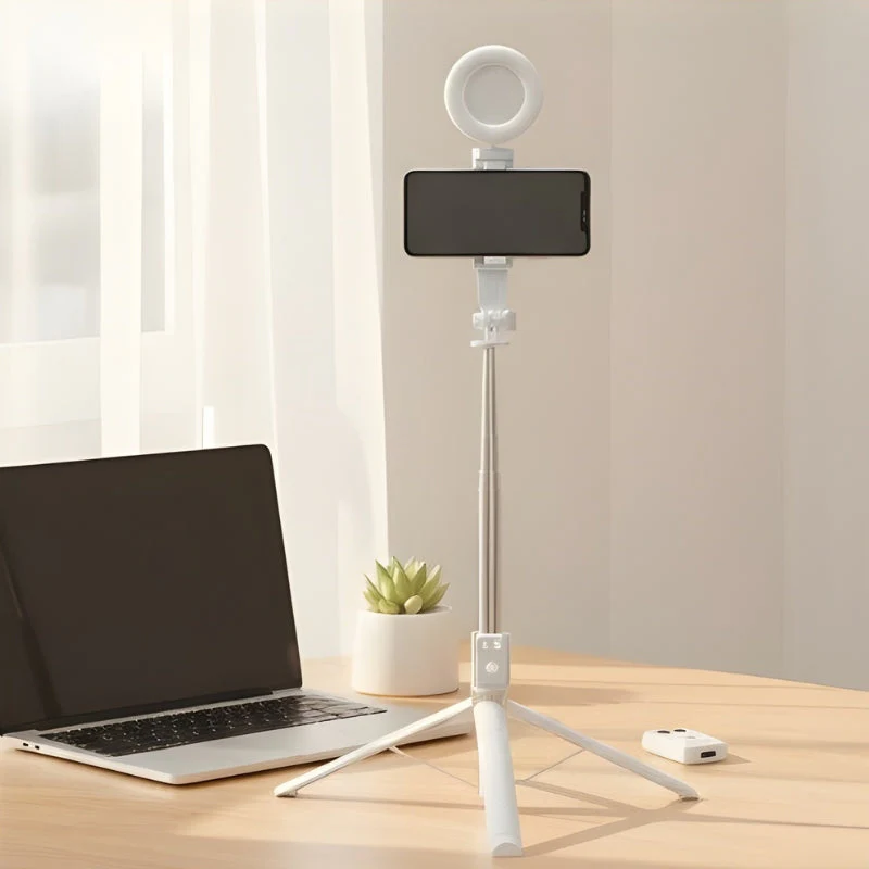 Framecast™ All-in-One Selfie Stick Tripod with Fill Light & Bluetooth Remote - 50% OFF - Image 9