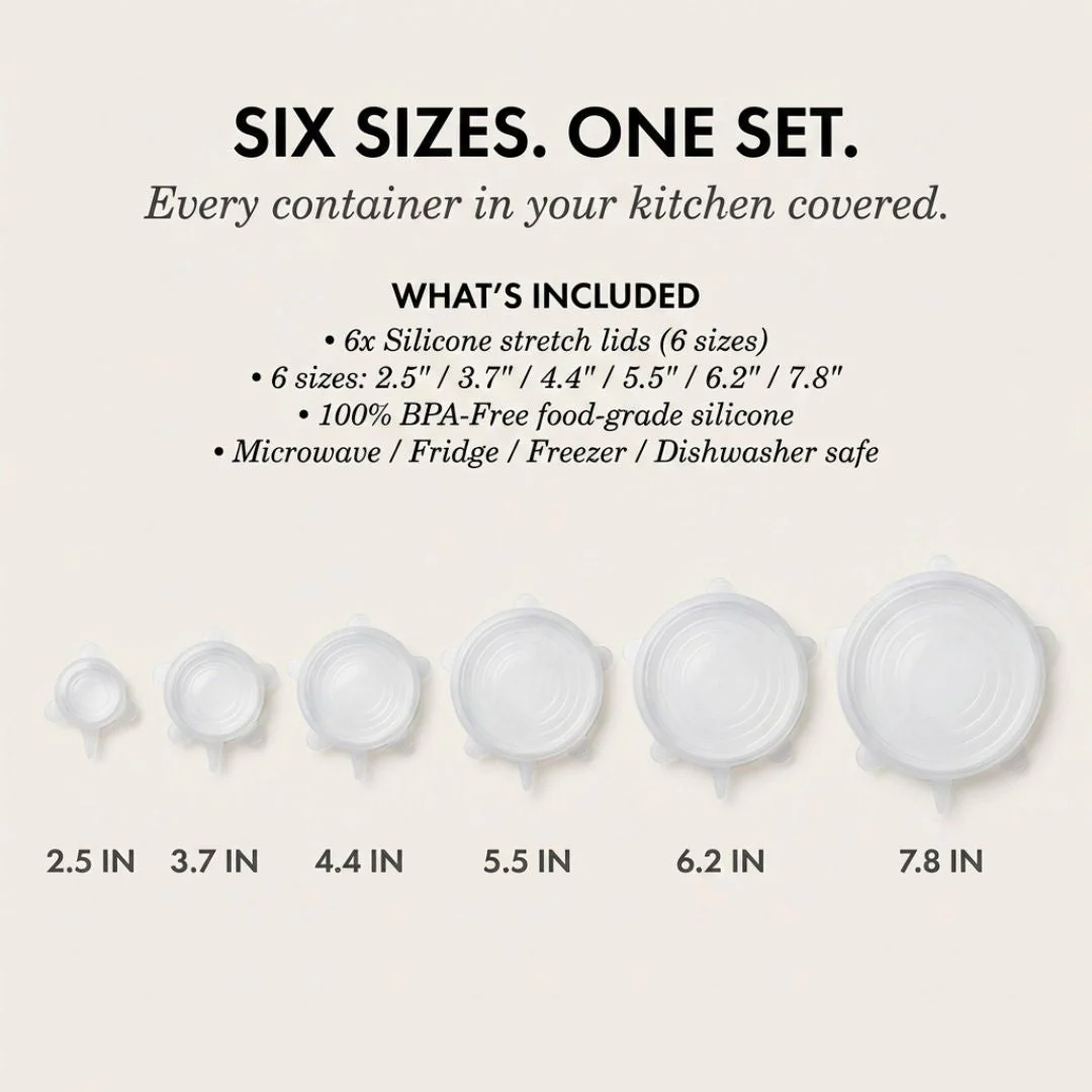 FreshLock™ – Airtight Stretch Silicone Food Cover Lids Set (6 Sizes, BPA-Free) + 50% OFF - Image 4