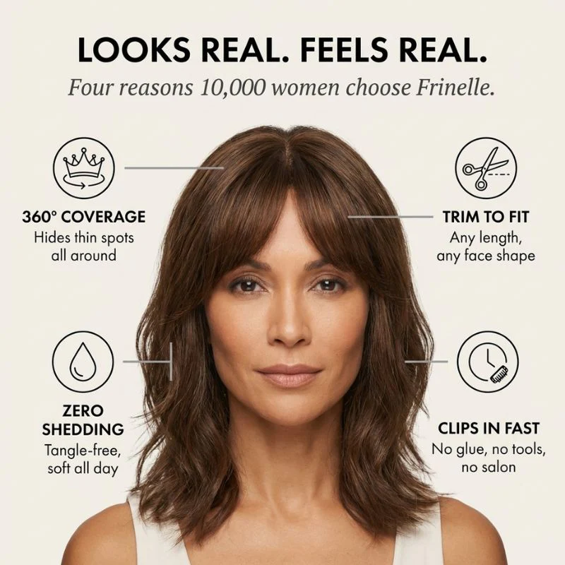 Frinelle™ – Natural Bangs & Volume Crown Hairpiece + 50% OFF - Image 2