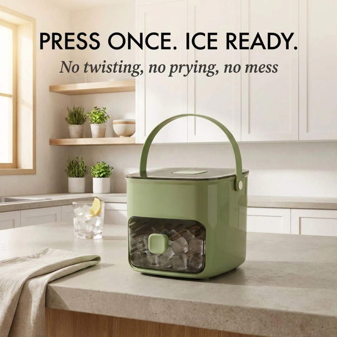 Frostwell™ – One-Touch Release Ice Cube Tray with Lid & Storage Bin + 50% OFF