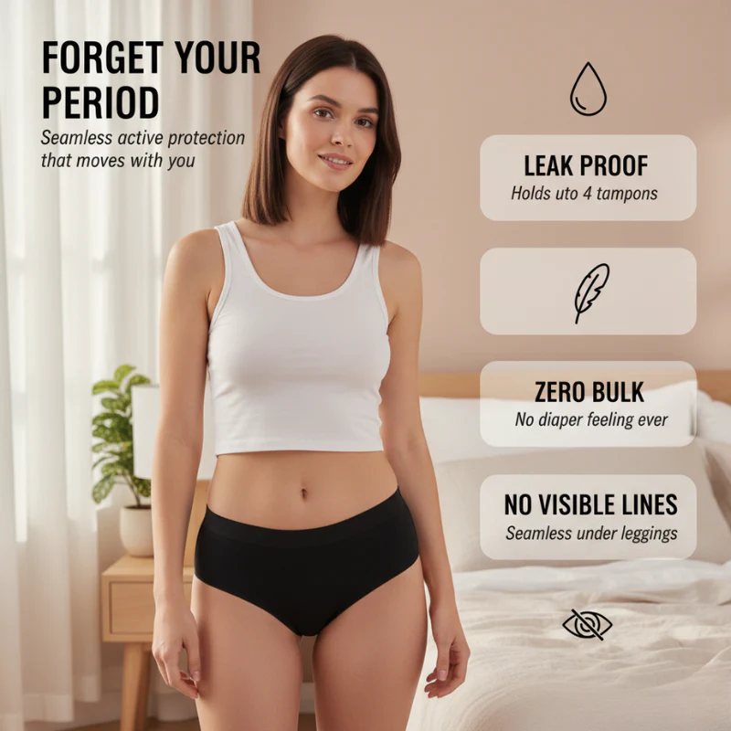 Glide™ – Seamless Leak-Proof Active Period Underwear + 1+1 FRE - Image 4