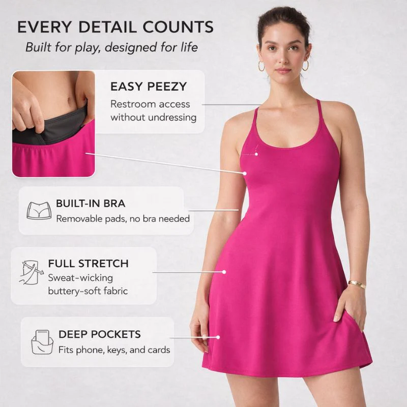 Glidform™ – Built-In Shorts, Pockets & Bra Support Athletic Dress + 50% OFF - Image 3