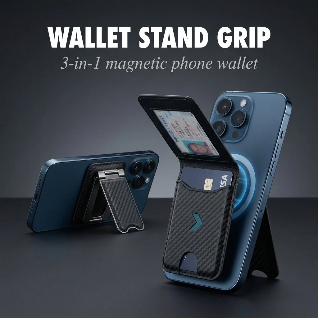 Griplok™ – 3-in-1 Magnetic Wallet Stand with Anti-Degaussing Card Protection + 50% OFF