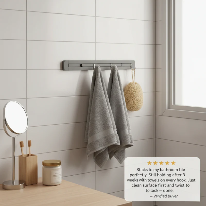 Gripova™ – Rotary Suction Cup Wall Hanger Rack with Foldable Hooks + 1+1 FREE - Image 7