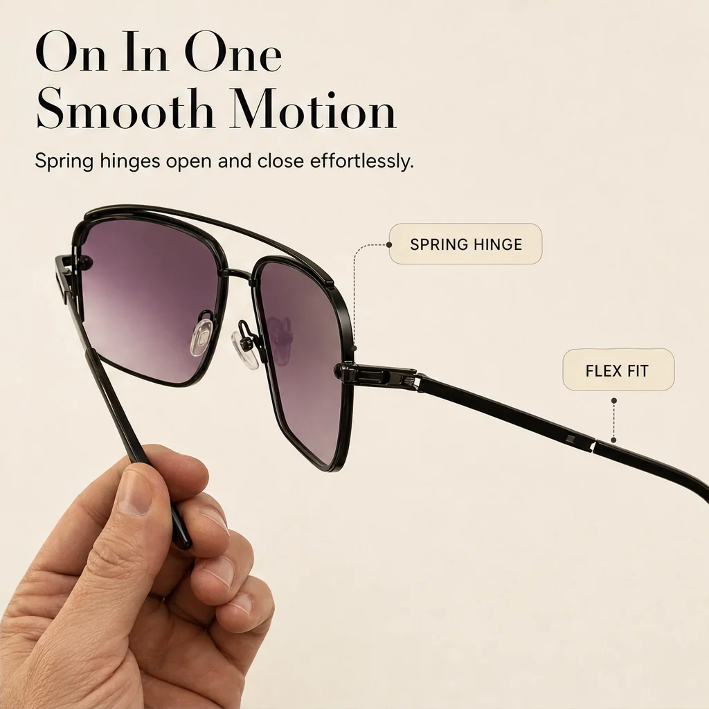 Halsted™ – Retro Double-Bridge Metal Frame Sunglasses with UV400 Protection + 50% OFF - Image 11