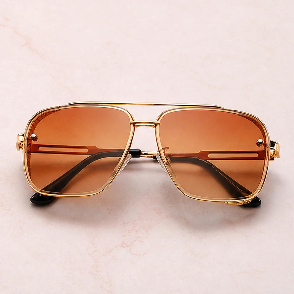 Halsted™ – Retro Double-Bridge Metal Frame Sunglasses with UV400 Protection + 50% OFF - Image 16