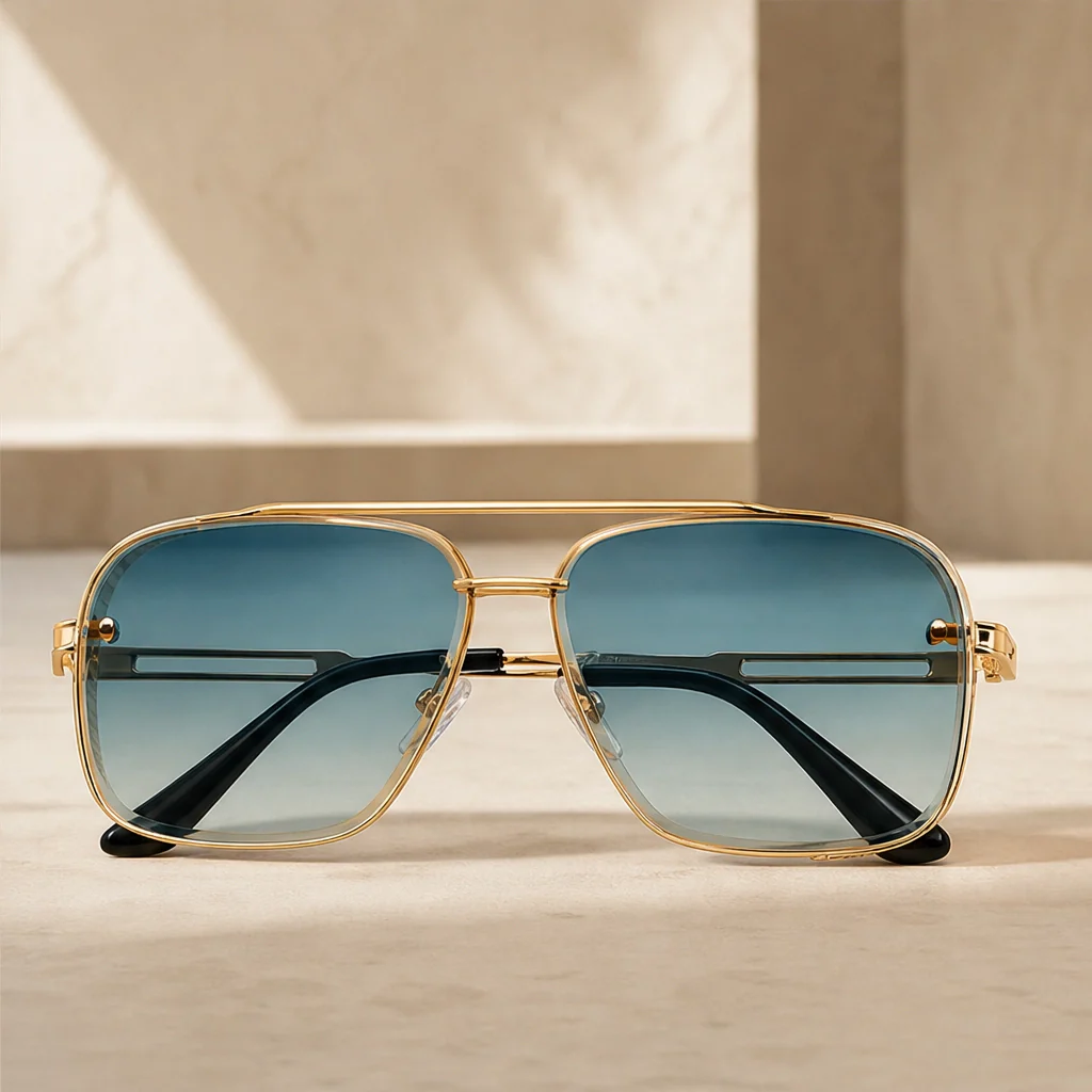 Halsted™ – Retro Double-Bridge Metal Frame Sunglasses with UV400 Protection + 50% OFF - Image 17