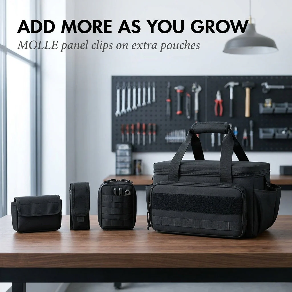 Haulcraft™ – Heavy-Duty Canvas Tool Bag with MOLLE Panel & Padded Dual Handles + 50% OFF - Image 3
