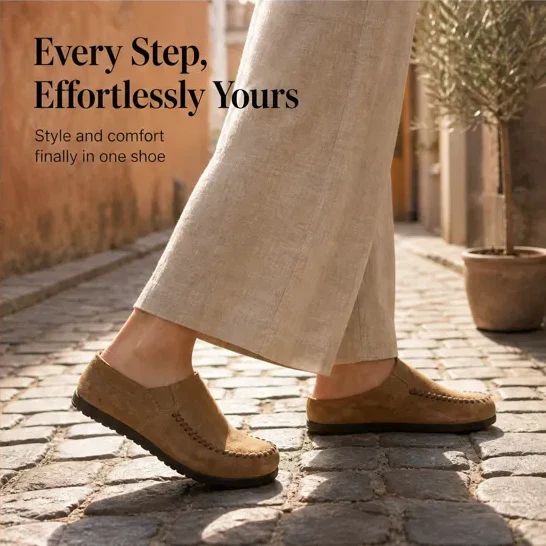 Hearthen™ – Hand-Stitched Suede Slip-On Comfort Mules + 50% OFF - Image 6