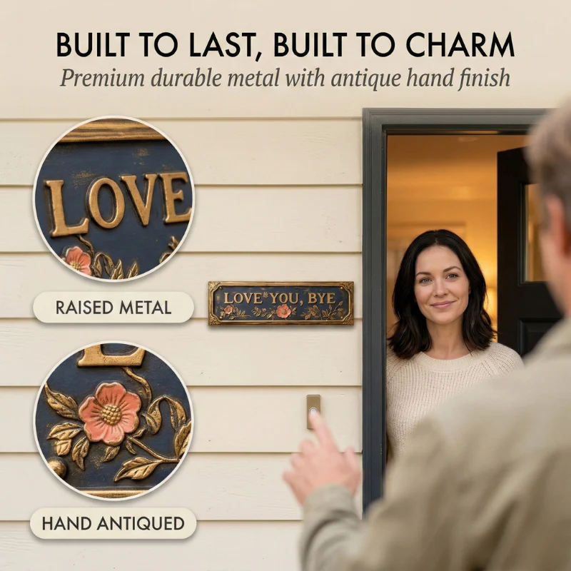 Hearthwick™ – Vintage Floral "Love You, Bye" Metal Wall Sign + 50% OFF - Image 4