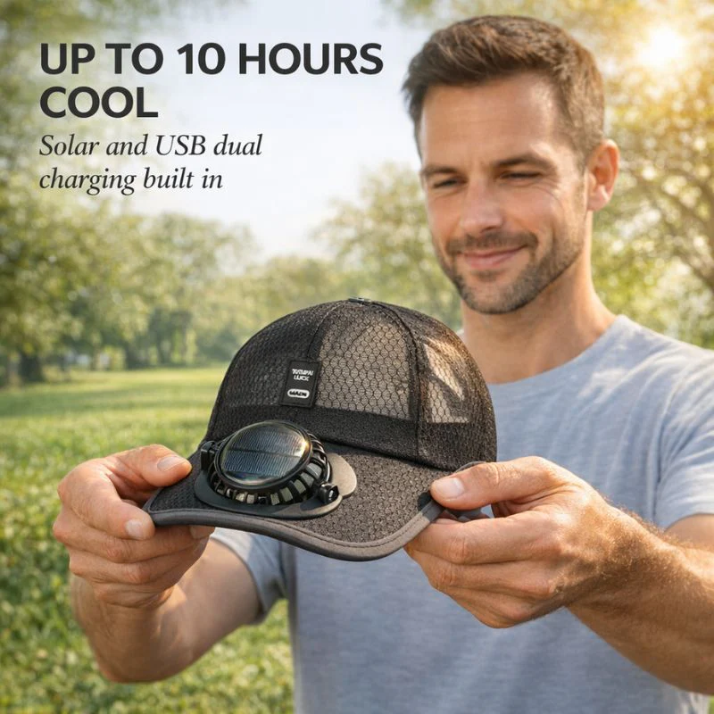 Heliowave™ – Solar-Powered Cooling Fan Baseball Cap with UPF50+ Sun Protection + 50% OFF - Image 2